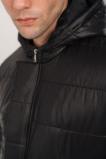 Men's Black Hooded Puffer Jacket