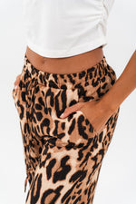 Leopard Print Wide-Leg Pants