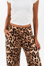 Leopard Print Wide-Leg Pants