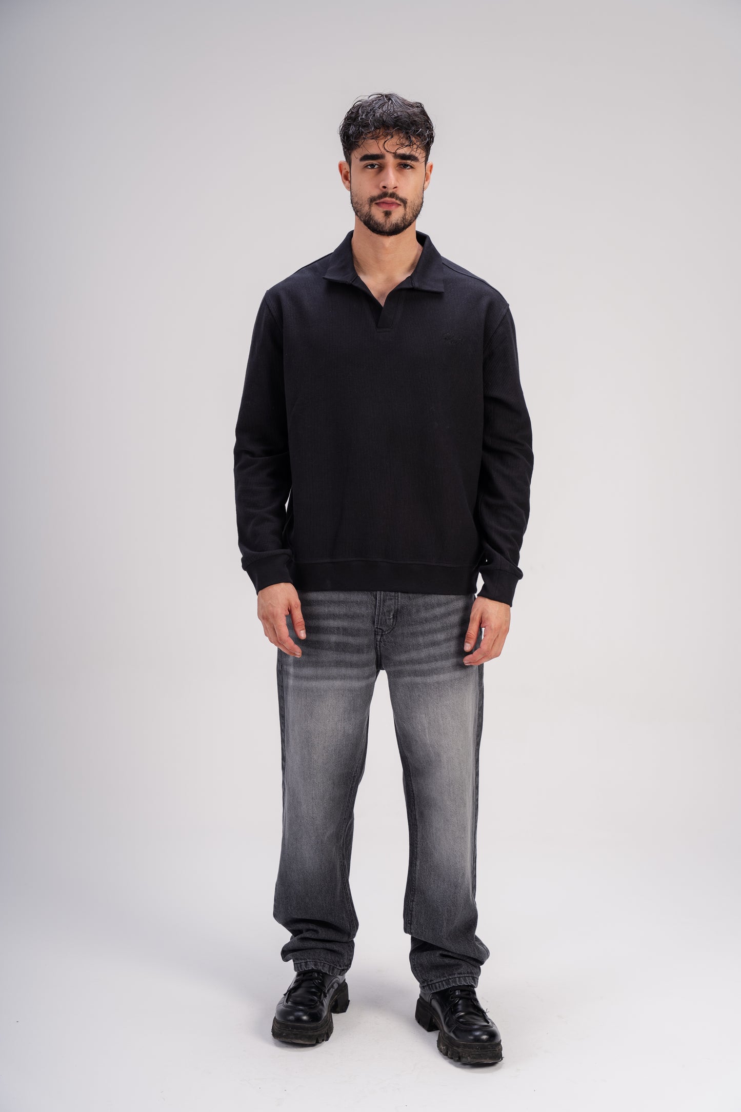 Polo T-Shirt in Black