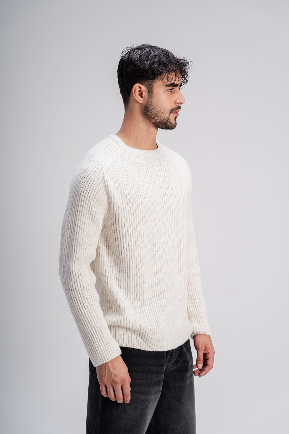 Crew Neck Knit in Off White