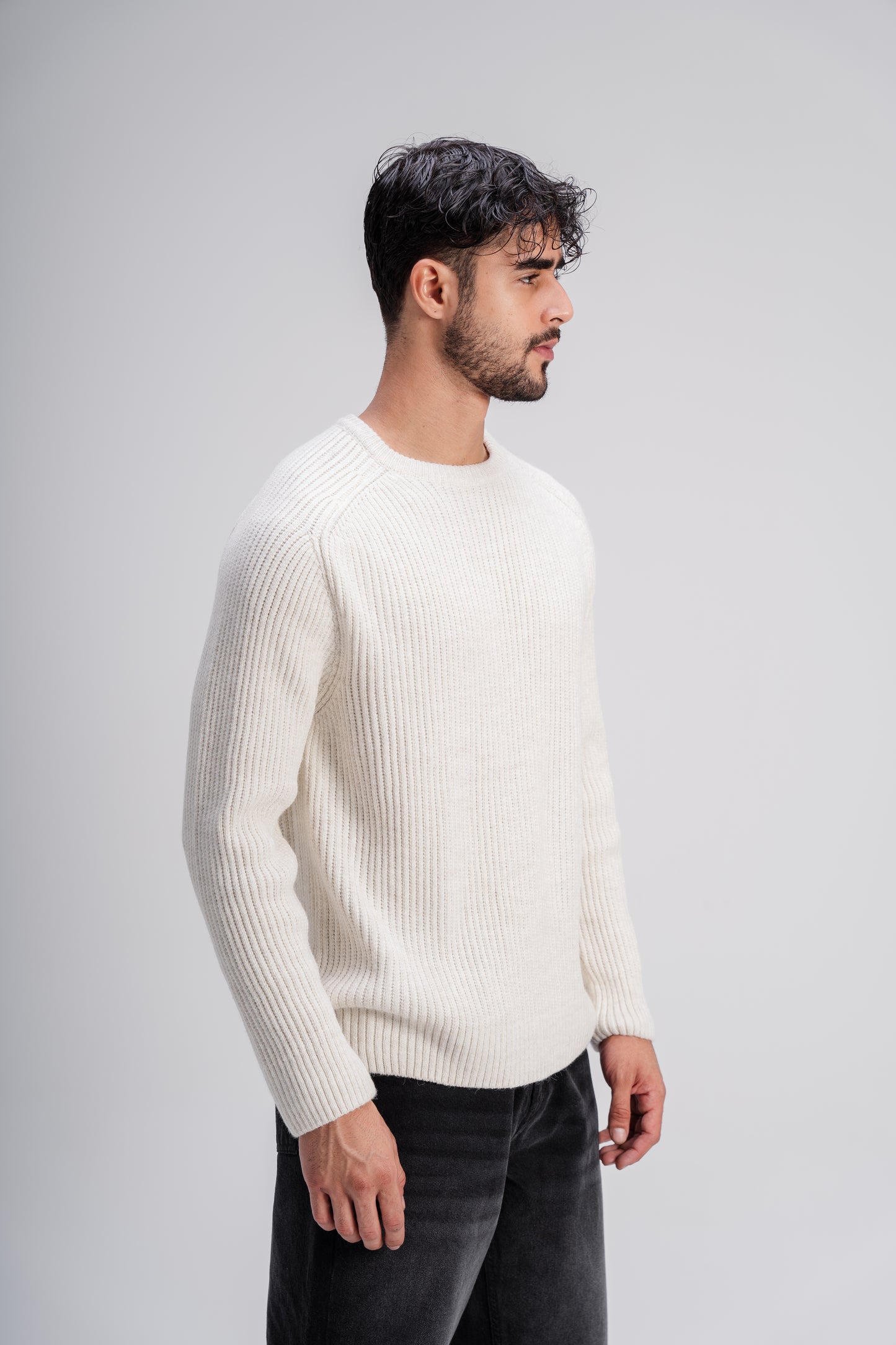 Crew Neck Knit in Off White