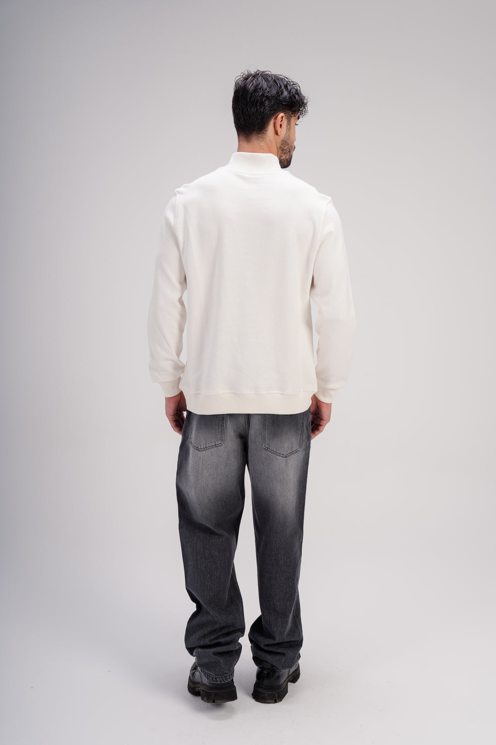 Quarter-Zip Cashmere in White