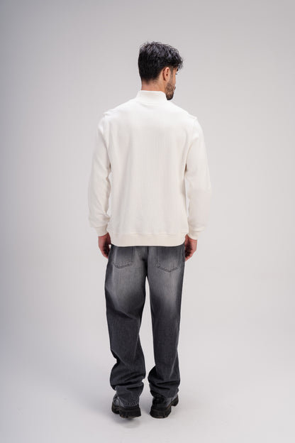 Quarter-Zip Cashmere in White