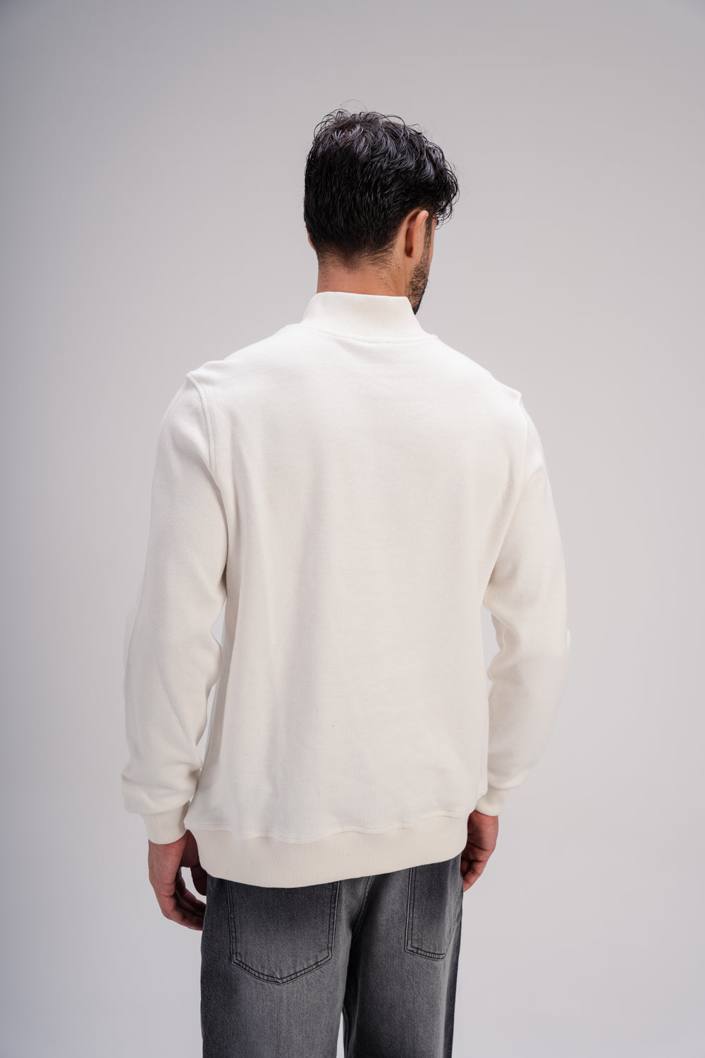 Quarter-Zip Cashmere in White