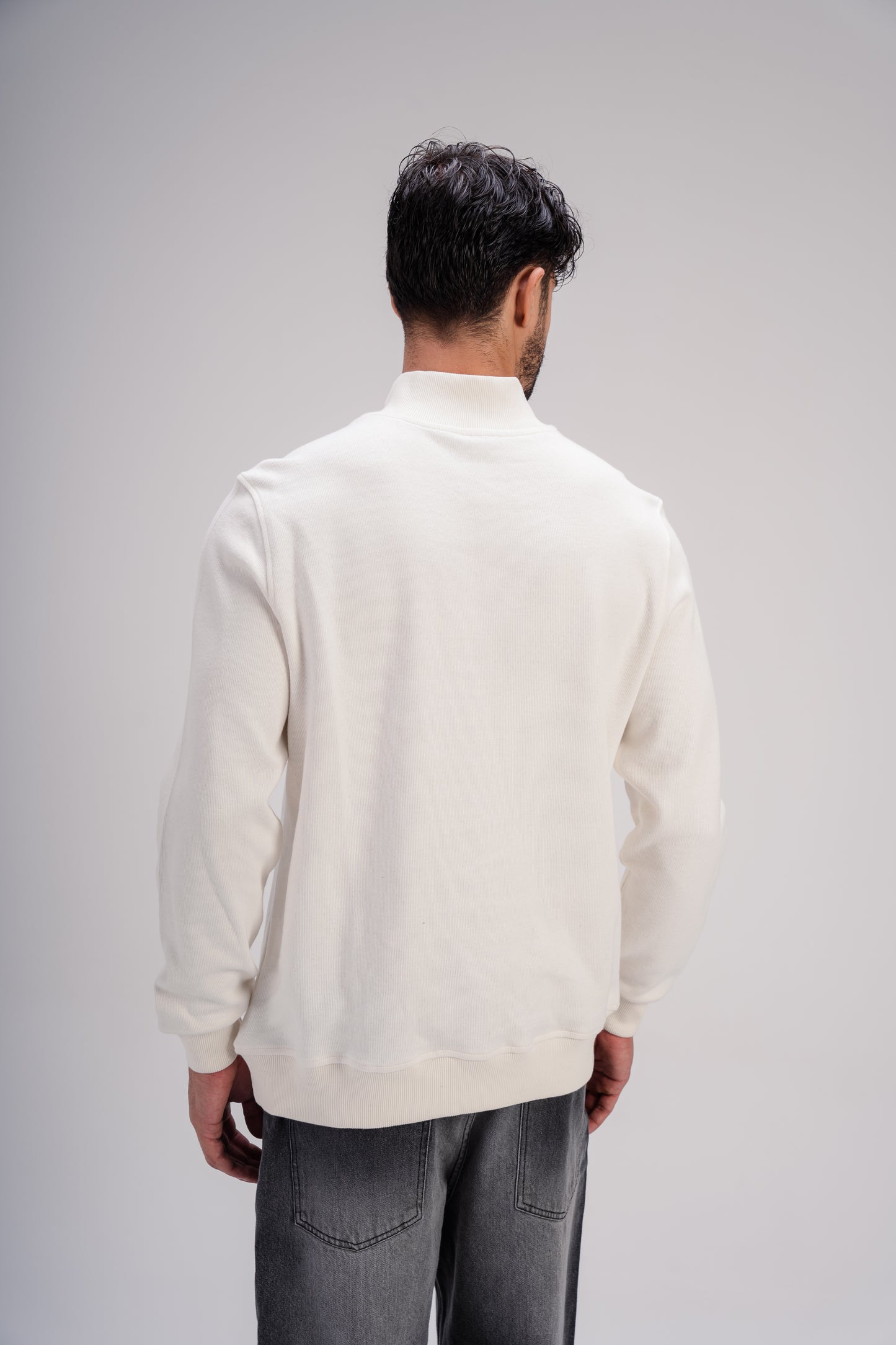 Quarter-Zip Cashmere in White