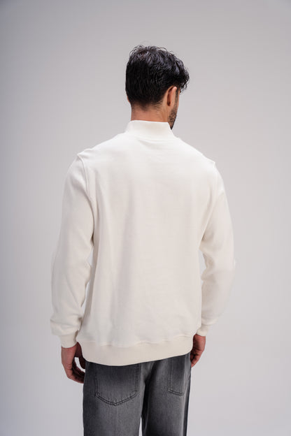 Quarter-Zip Cashmere in White
