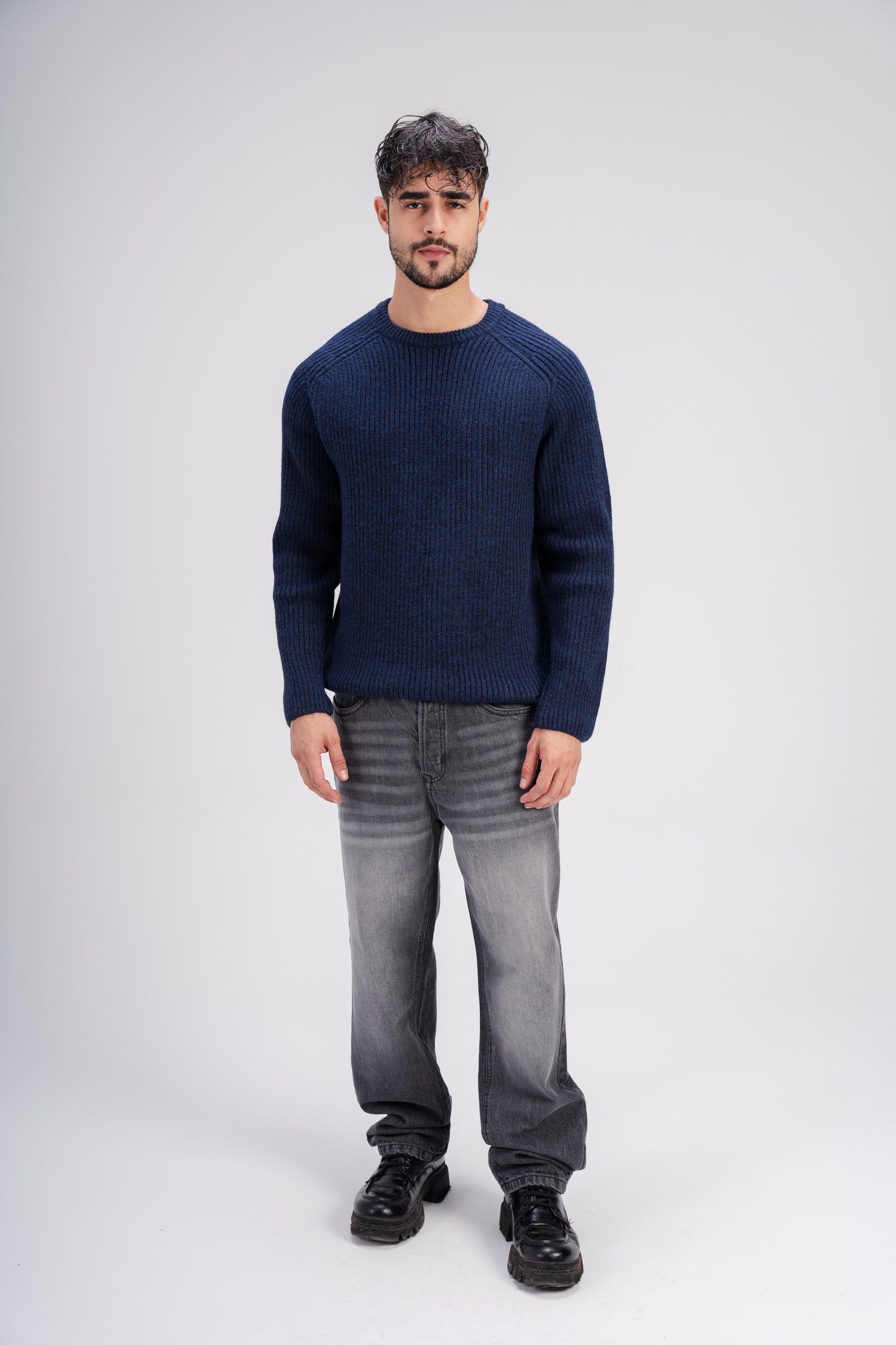 Crew Neck Knit in Navy