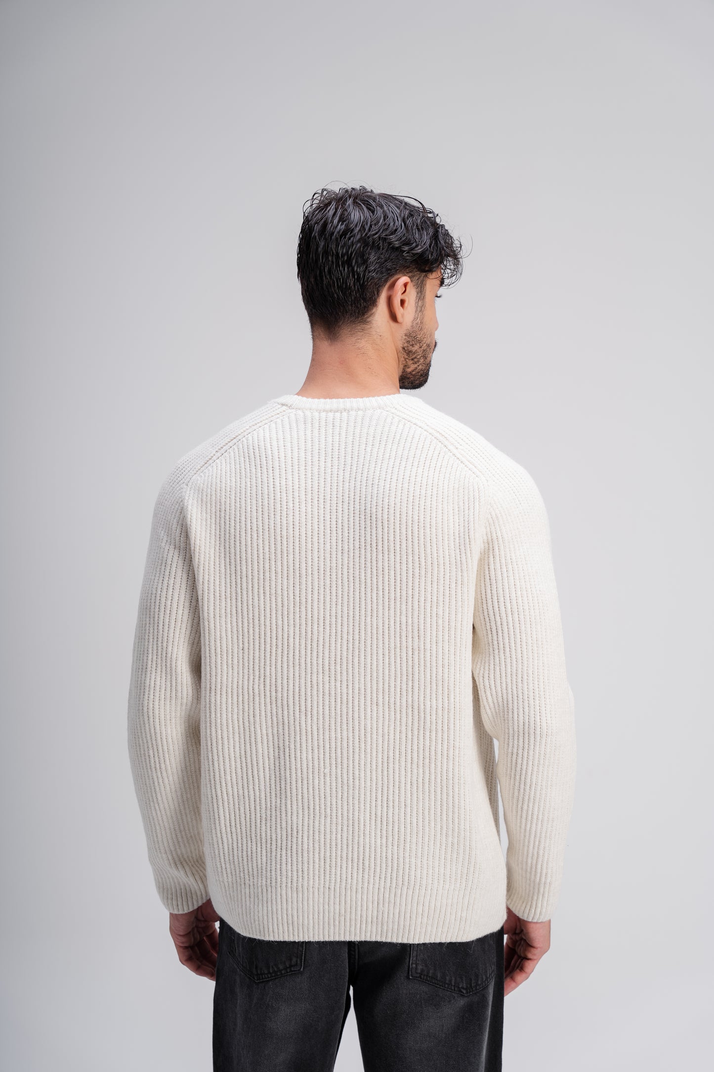 Crew Neck Knit in Off White