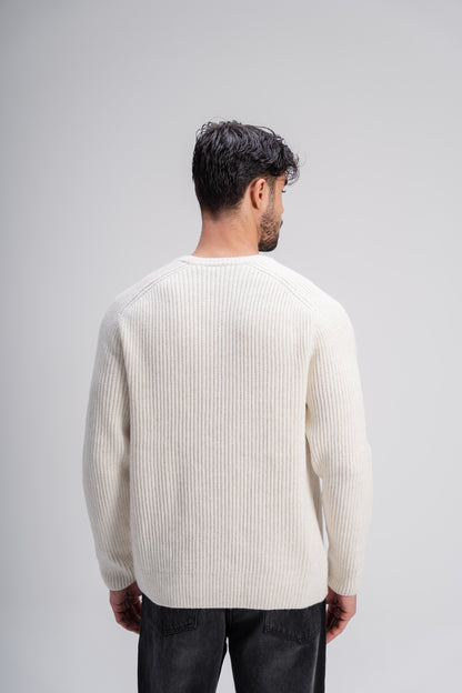 Crew Neck Knit in Off White