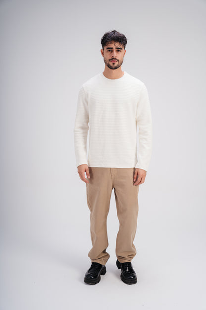 Textured sweater in White