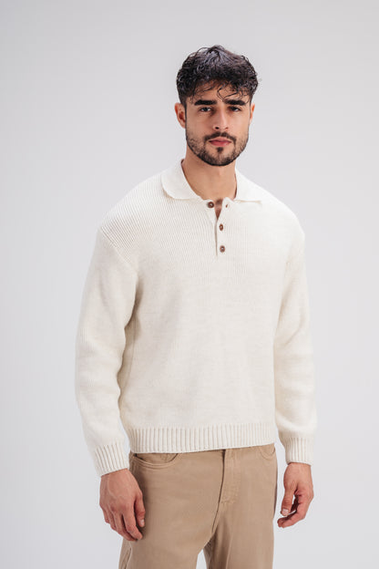 Knitted Sweater in White