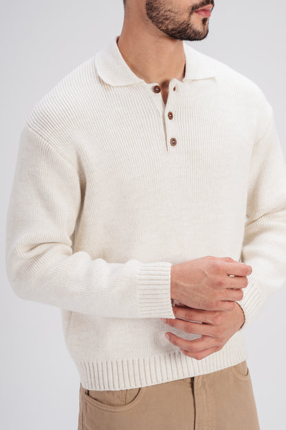 Knitted Sweater in White
