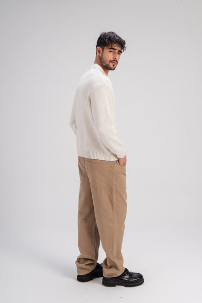 Knitted Sweater in White