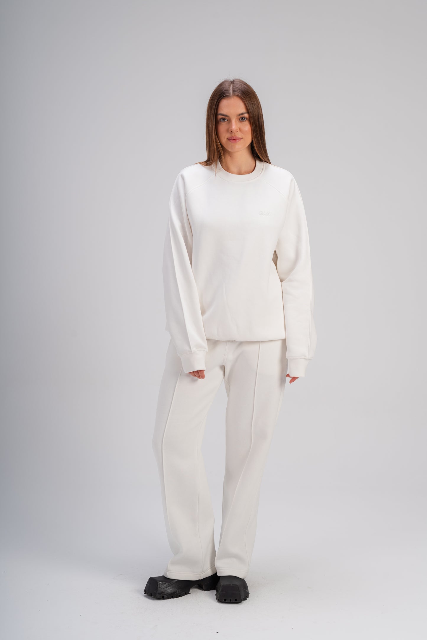 Crew Neck Sweatshirt in White