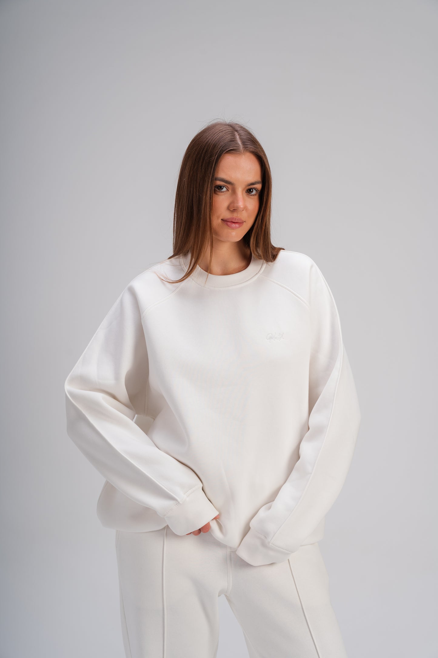 Crew Neck Sweatshirt in White