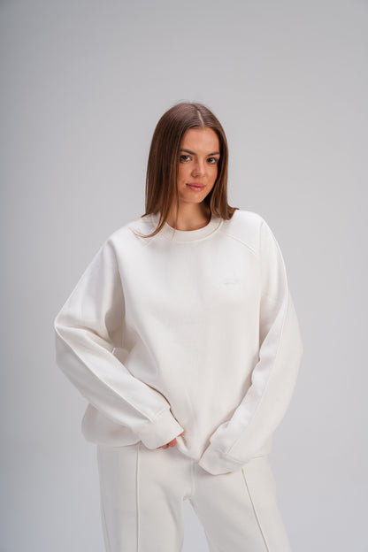 Crew Neck Sweatshirt in White