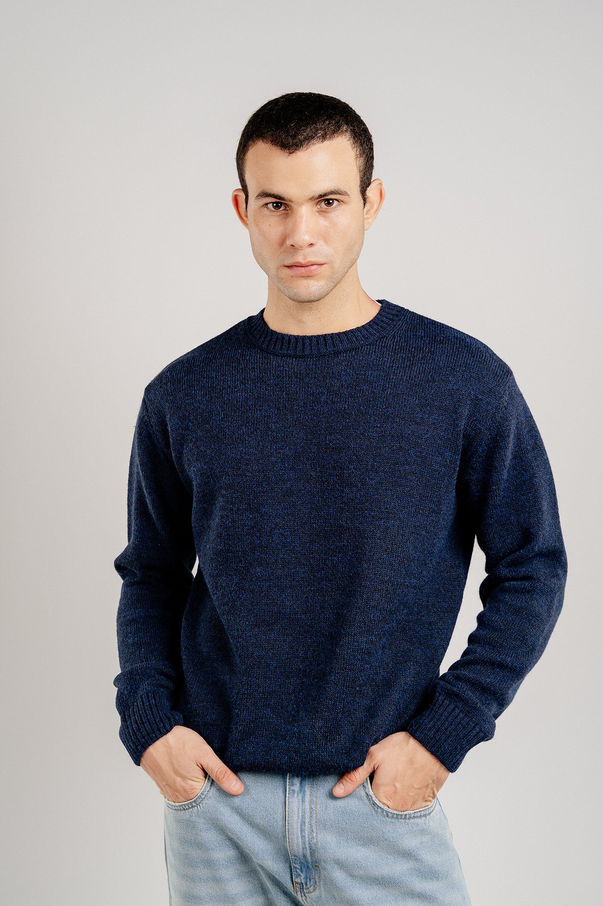 WOOL SWEATER NAVY BLUE