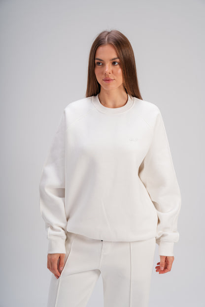 Crew Neck Sweatshirt in White