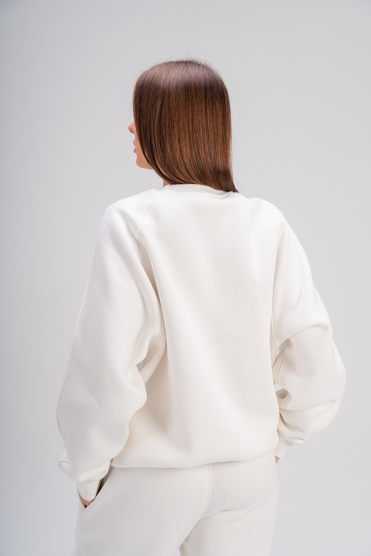 Crew Neck Sweatshirt in White
