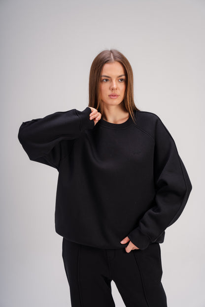 Crew Neck Sweatshirt in Black