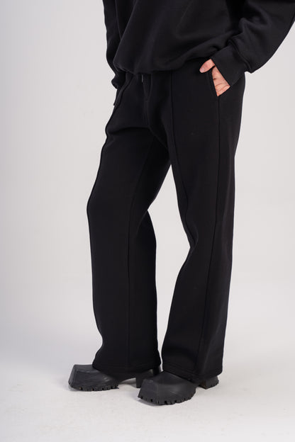 Straight Leg Sweatpants in Black