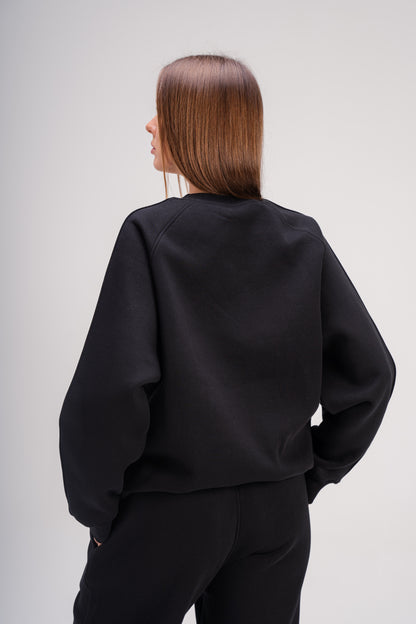 Crew Neck Sweatshirt in Black