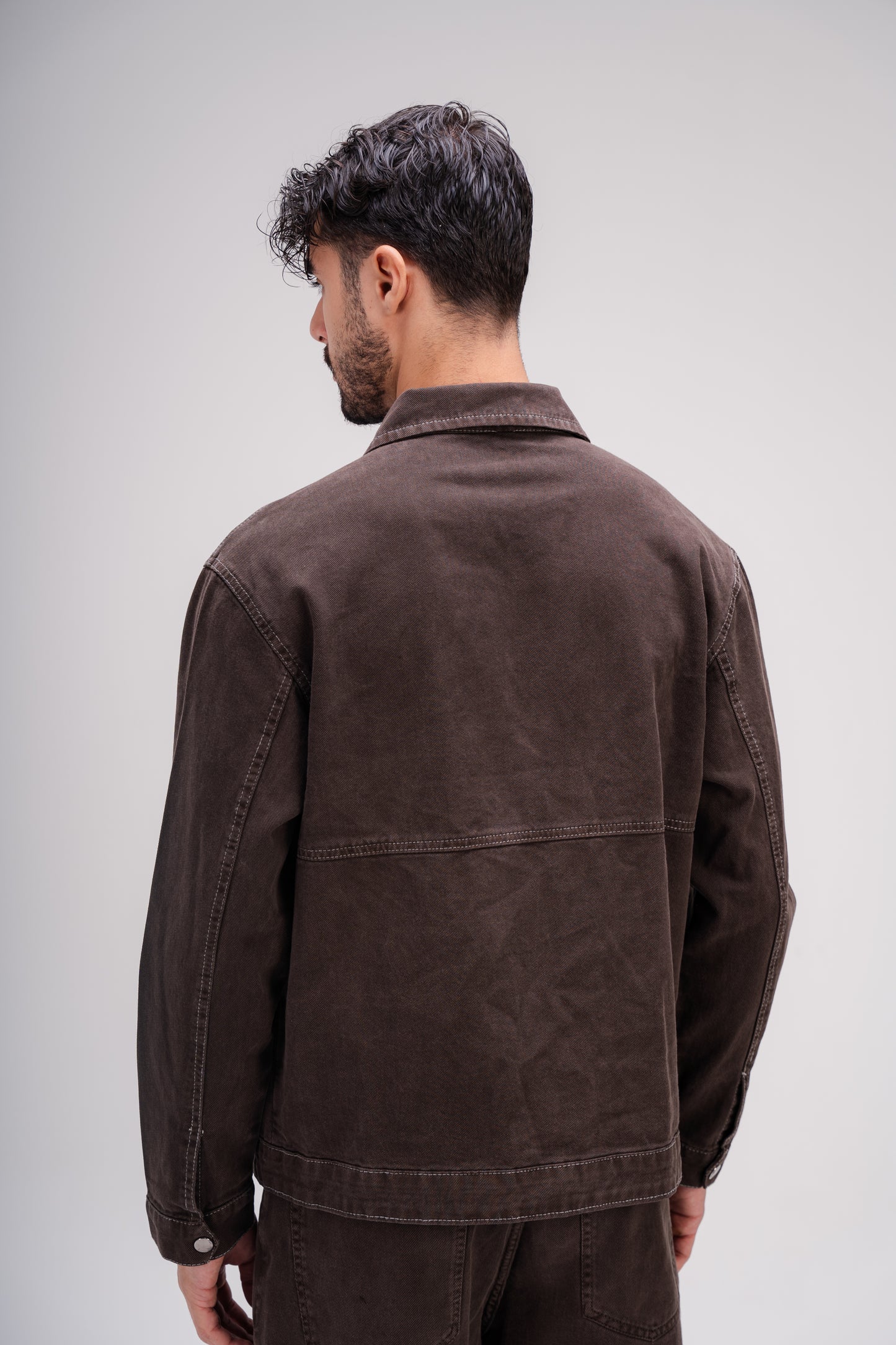 Gabardine Jacket in Brown