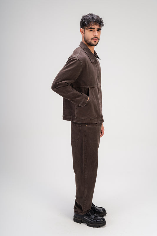 Gabardine Pants in Brown