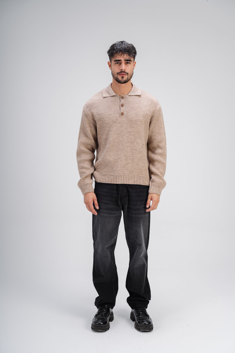Knitted Sweater in Beige