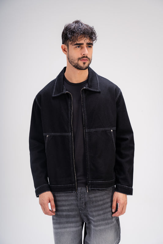 Gabardine Jacket in Black