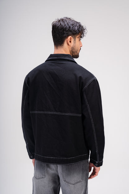 Gabardine Jacket in Black