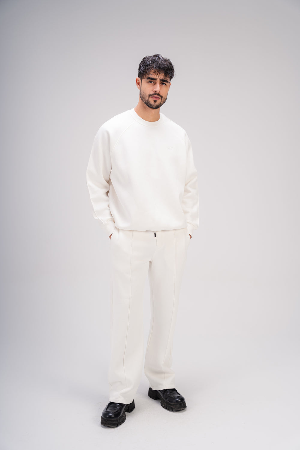 Crew Neck Sweatshirt in White