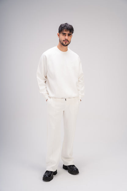 Crew Neck Sweatshirt in White