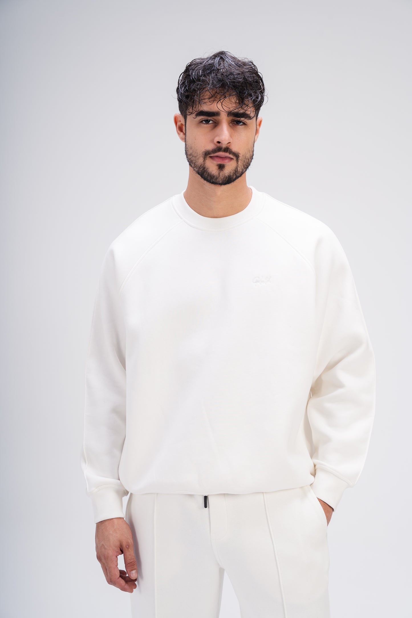 Crew Neck Sweatshirt in White