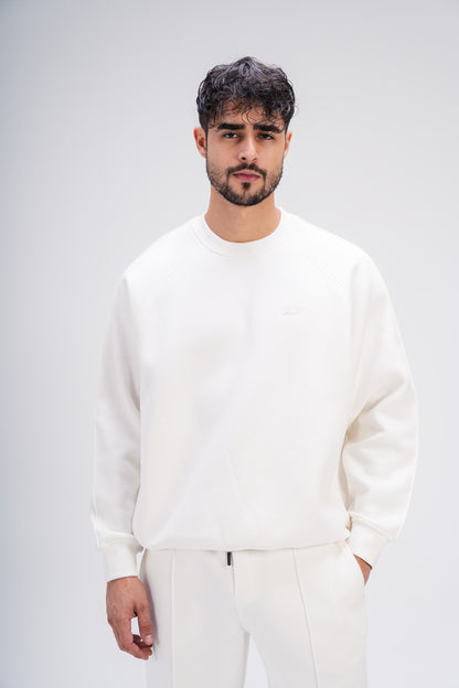 Crew Neck Sweatshirt in White