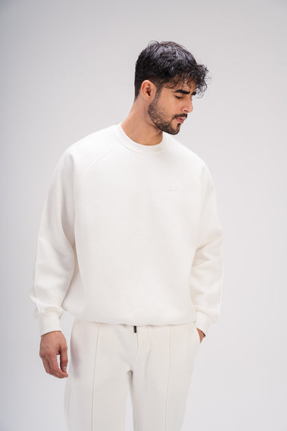 Crew Neck Sweatshirt in White