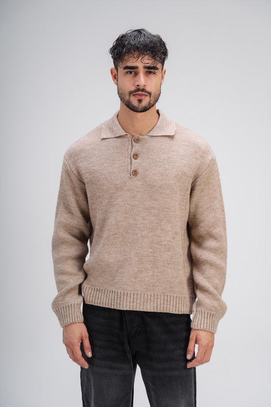 Knitted Sweater in Beige