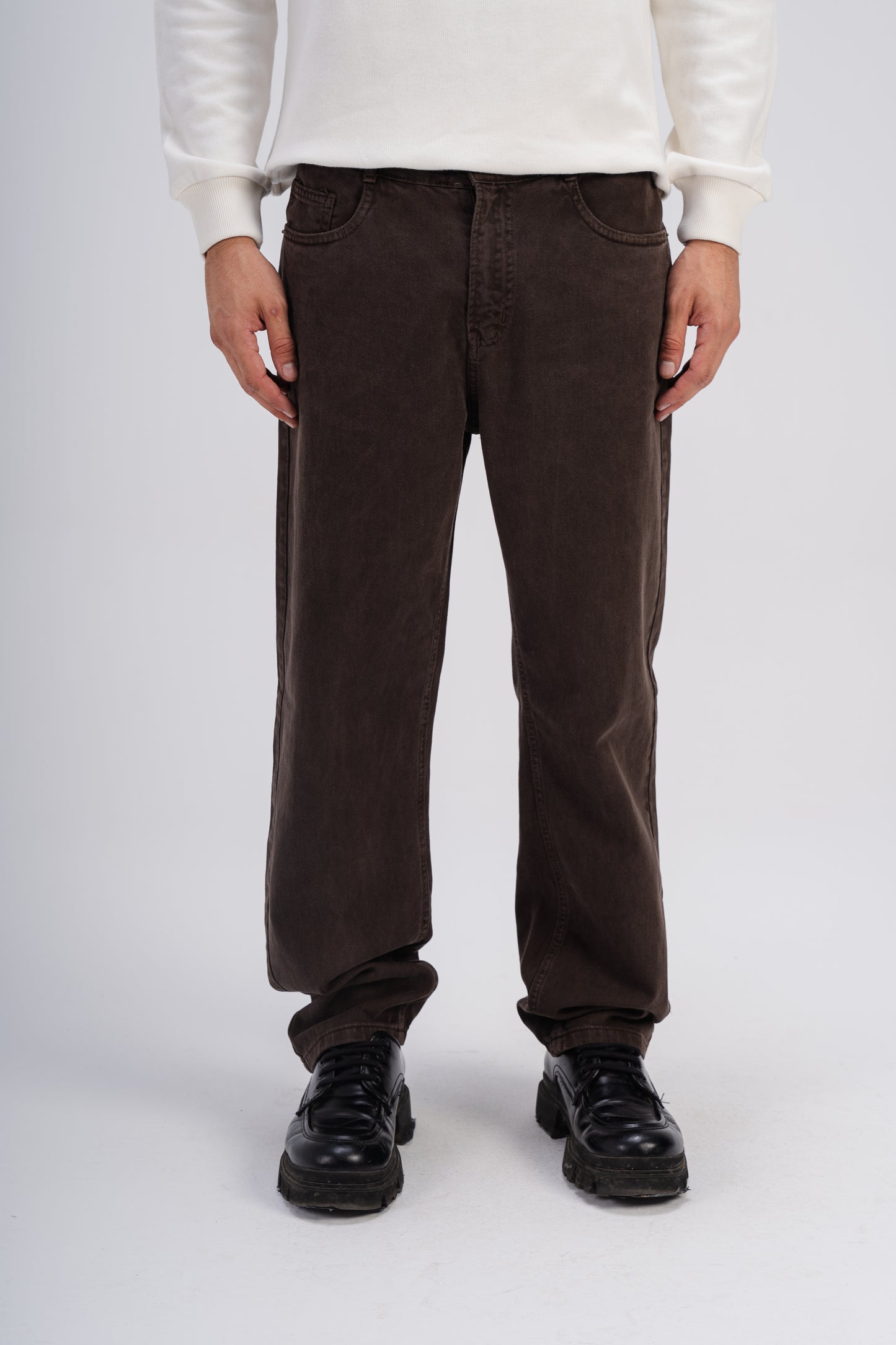 Gabardine Pants in Brown