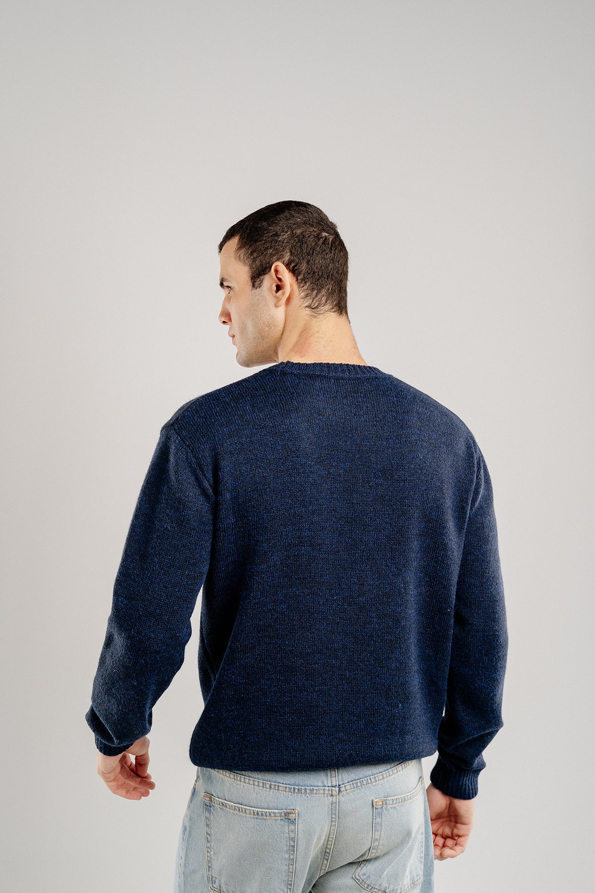 WOOL SWEATER NAVY BLUE