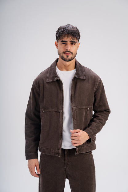 Gabardine Jacket in Brown