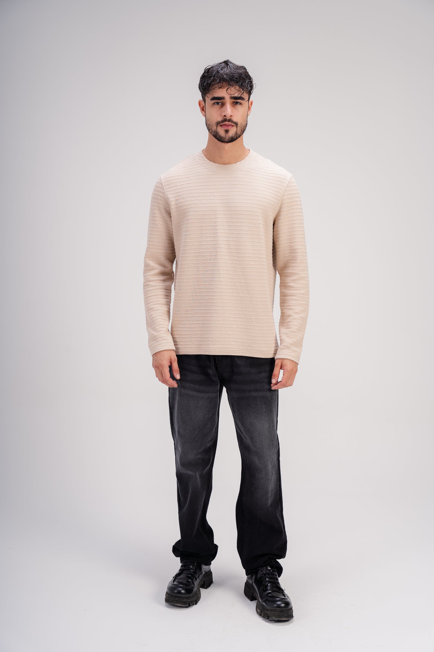 Textured Sweater in Beige