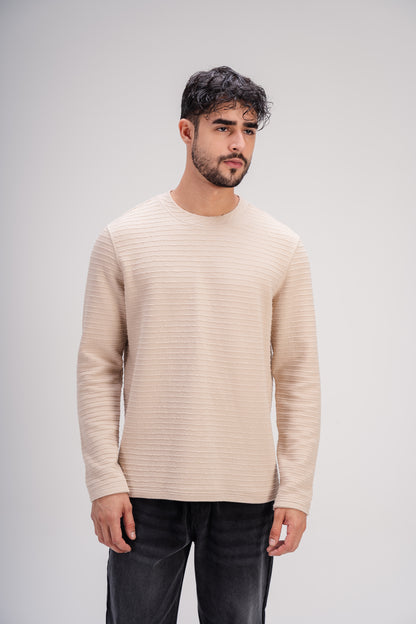 Textured Sweater in Beige