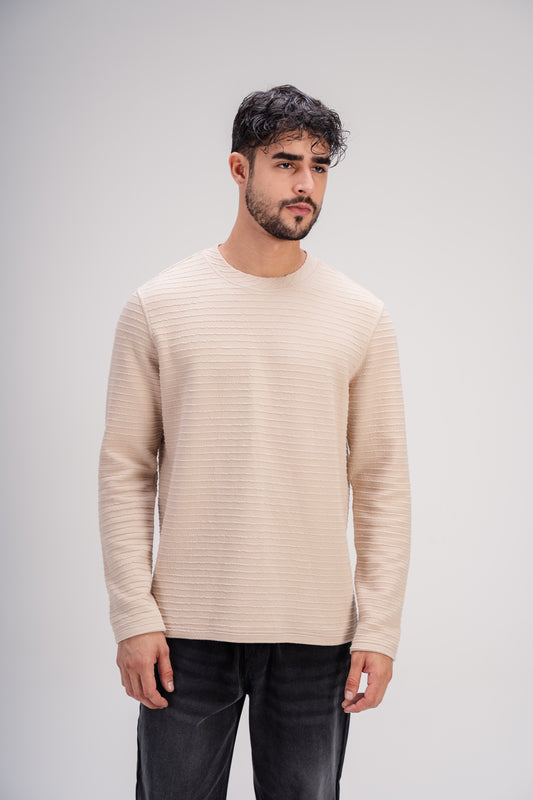 Textured Sweater in Beige