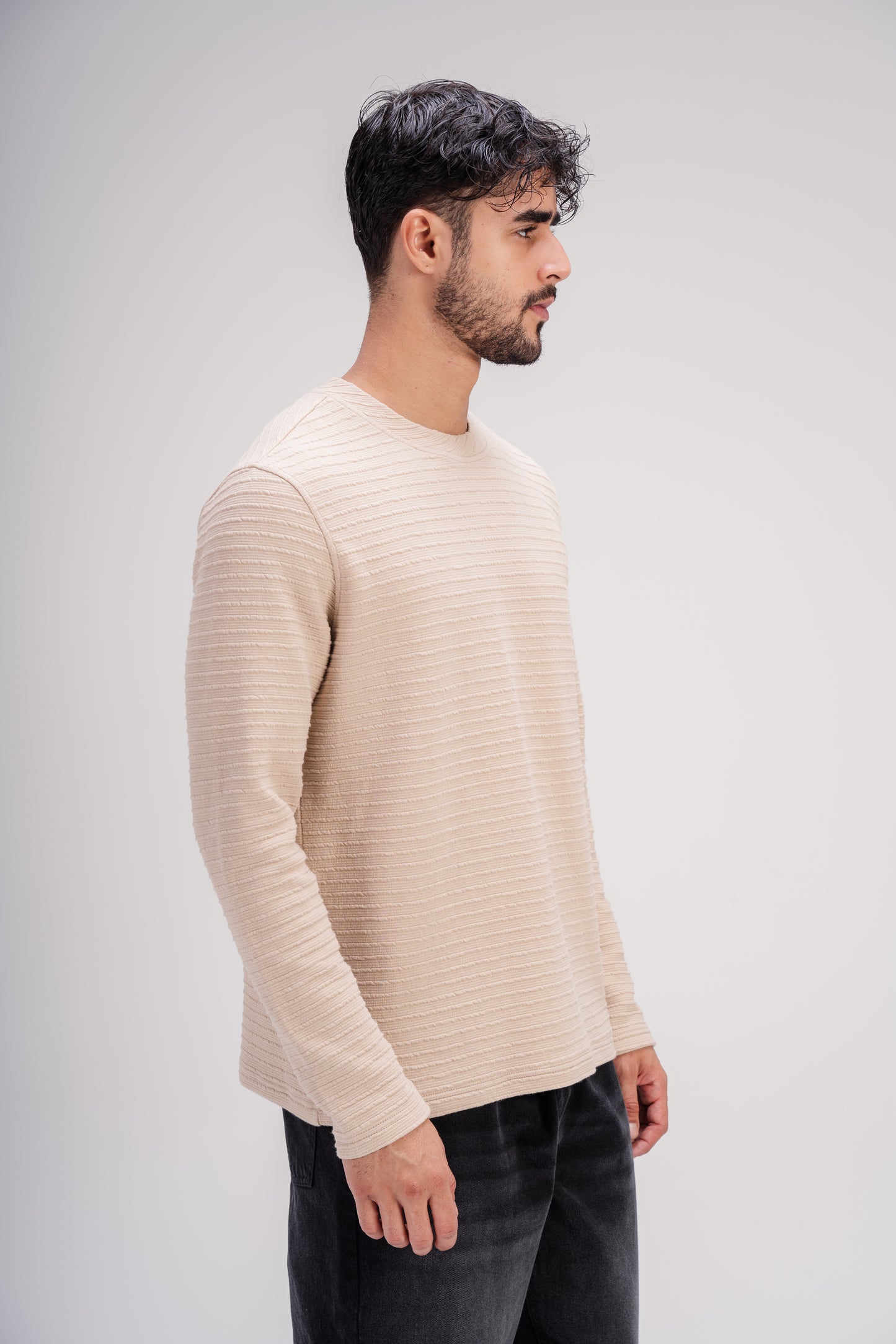 Textured Sweater in Beige