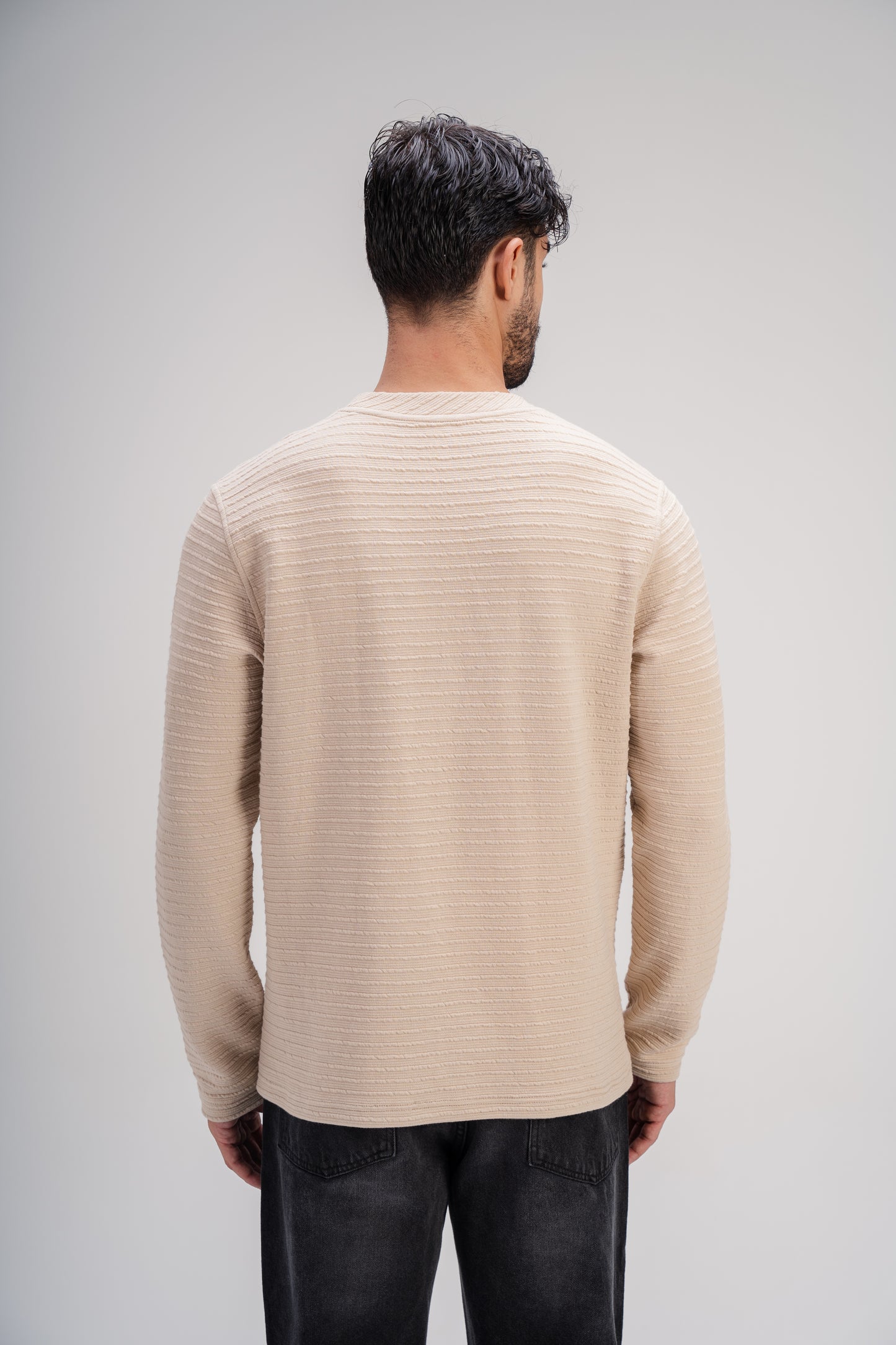 Textured Sweater in Beige