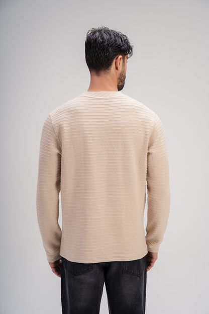 Textured Sweater in Beige