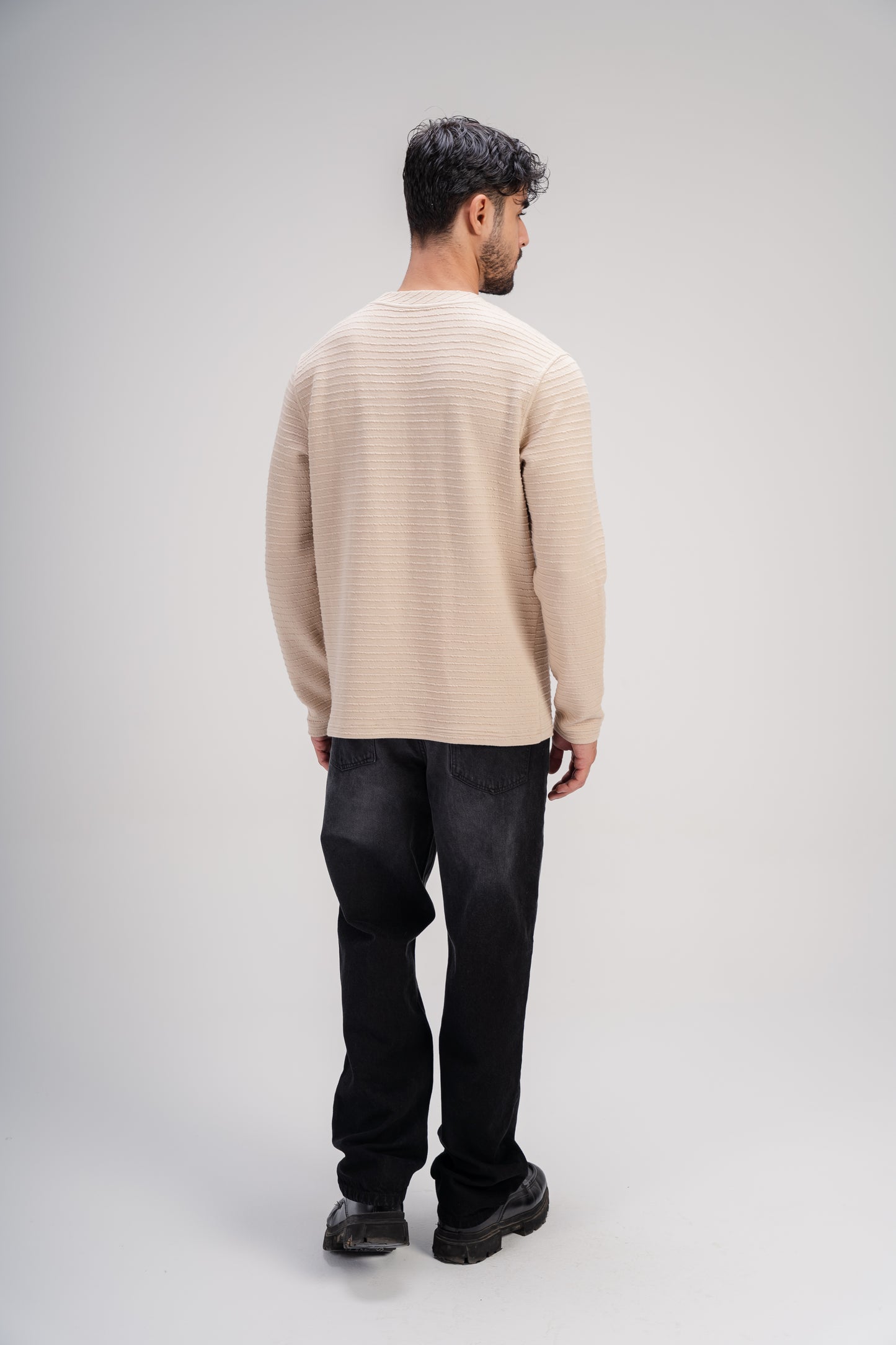 Textured Sweater in Beige