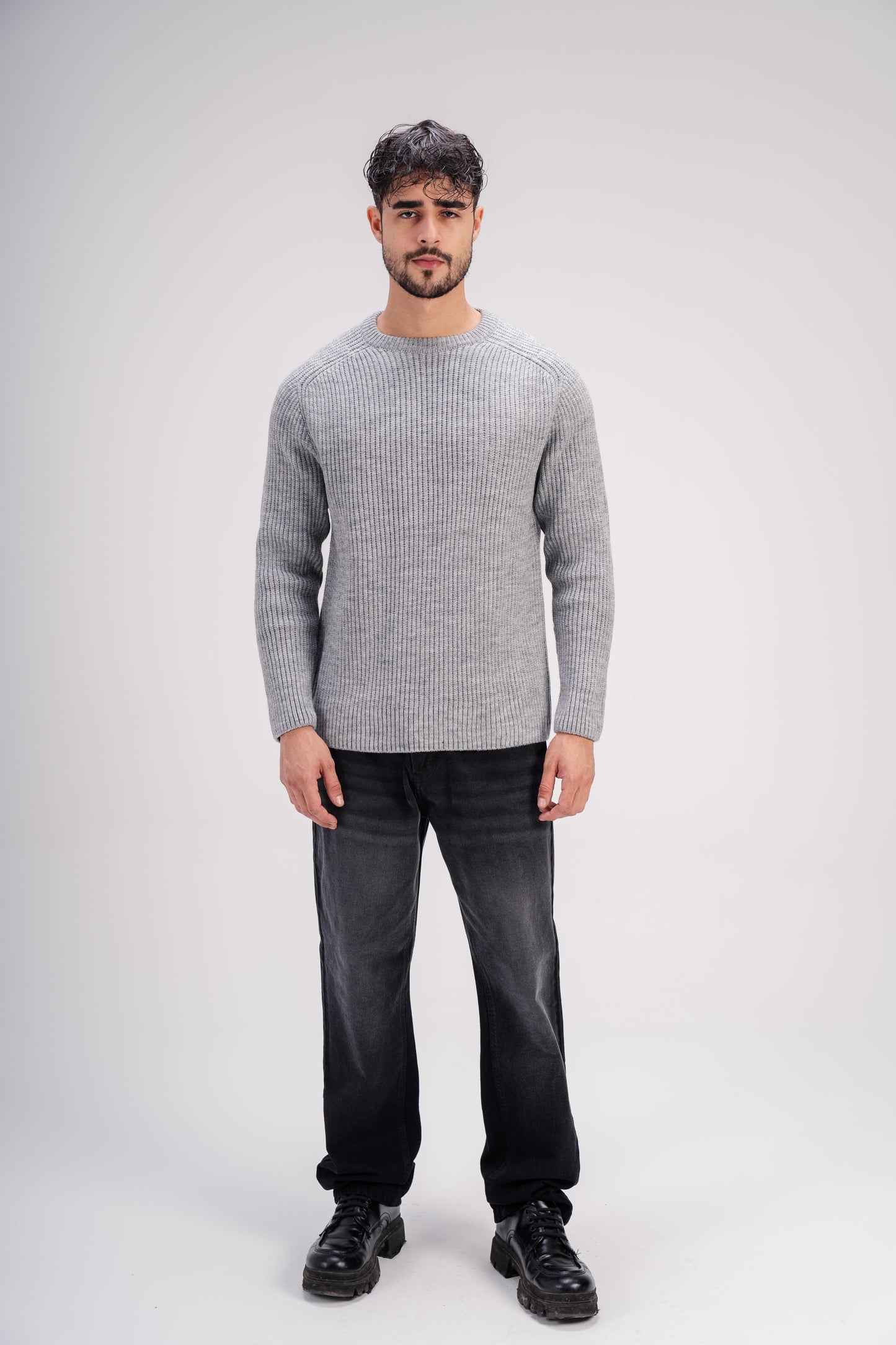 Crew Neck Knit in Grey
