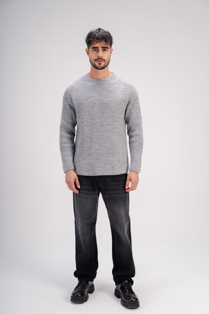 Crew Neck Knit in Grey